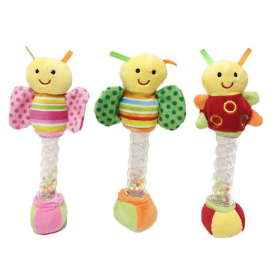 3つのAsstdの多彩な詰められた豆のPlushおもちゃは赤ん坊のためのグラブの棒を渡す