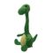 首をねじっている間35cmの緑恐竜のPlushおもちゃの録音及び話すこと