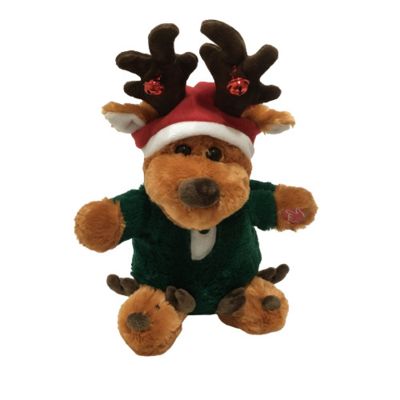 子供のクリスマスギフト 面白い鹿 足を揺らして歌うぬいぐるみ 電子おもちゃ