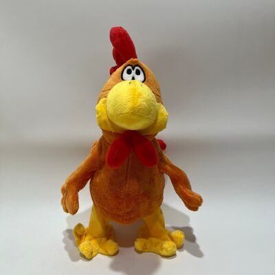 首を引っ張ると鳴き歌い踊る、黄色い長毛のニワトリぬいぐるみ、首を引っ張ると鳴き歌い踊る、面白いニワトリ人形、インタラクティブなストレス解消おもちゃ