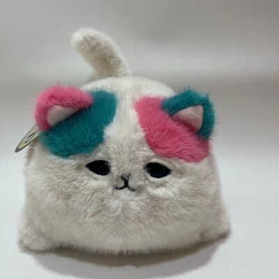 キラキラ鳴くふわふわ猫ぬいぐるみ かわいい鳴き声インタラクティブ子猫 ピンク ティール 長毛 ストレス解消コンパニオン