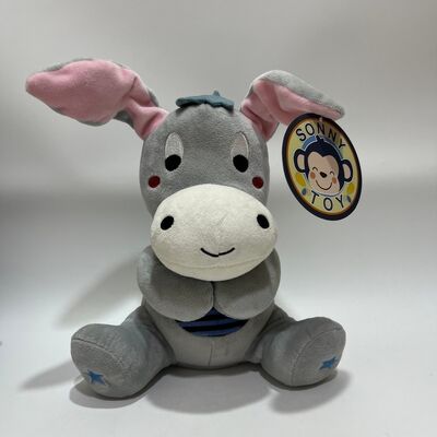ボイス＆ミュージック機能付きインタラクティブいないいないばあロバぬいぐるみ、かわいいピンク耳のかくれんぼコンフォートトイ