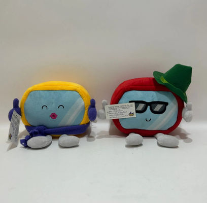 パーソナライズ可能な 14cm 赤と黄色のケーブルカー マスコット プルーシュ人形