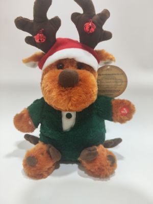 子供のクリスマスギフト 面白い鹿 足を揺らして歌うぬいぐるみ 電子おもちゃ