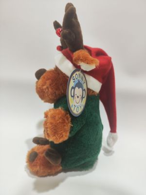 子供のクリスマスギフト 面白い鹿 足を揺らして歌うぬいぐるみ 電子おもちゃ