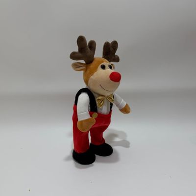 歌と踊りのクリスマスサンタとトナカイ