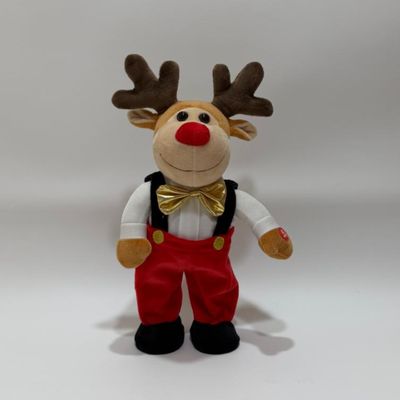 歌と踊りのクリスマスサンタとトナカイ