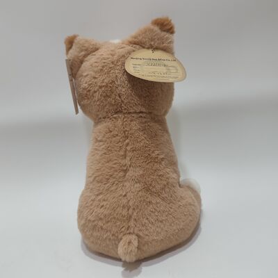 内部に粘土ビーズポーチが入った、温かいソフトプラッシュ犬