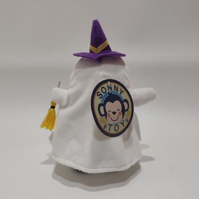 ハロウィーン ホワイト ゴースト 帽子 を 履き,バツ を 持っ て