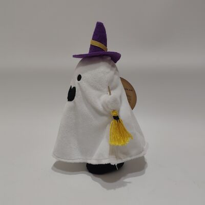 ハロウィーン ホワイト ゴースト 帽子 を 履き,バツ を 持っ て