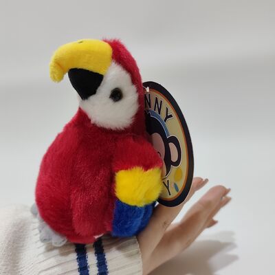 マグネット式肩乗りオウムぬいぐるみ