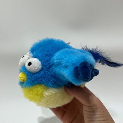 ブルーチャッビィ・バード プラシュ・おもちゃ 音で 鳴き声に絞る 面白い詰め物鳥 インタラクティブなストレス解消おもちゃ