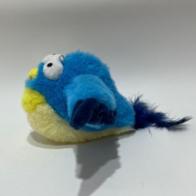 ブルーチャッビィ・バード プラシュ・おもちゃ 音で 鳴き声に絞る 面白い詰め物鳥 インタラクティブなストレス解消おもちゃ