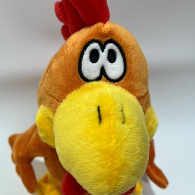 首を引っ張ると鳴き歌い踊る、黄色い長毛のニワトリぬいぐるみ、首を引っ張ると鳴き歌い踊る、面白いニワトリ人形、インタラクティブなストレス解消おもちゃ