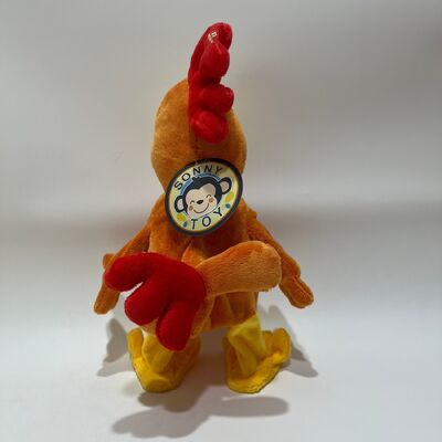 首を引っ張ると鳴き歌い踊る、黄色い長毛のニワトリぬいぐるみ、首を引っ張ると鳴き歌い踊る、面白いニワトリ人形、インタラクティブなストレス解消おもちゃ