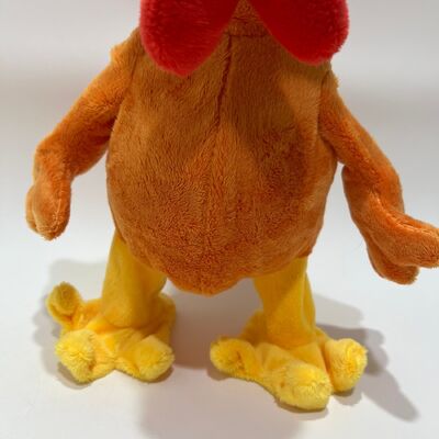 首を引っ張ると鳴き歌い踊る、黄色い長毛のニワトリぬいぐるみ、首を引っ張ると鳴き歌い踊る、面白いニワトリ人形、インタラクティブなストレス解消おもちゃ