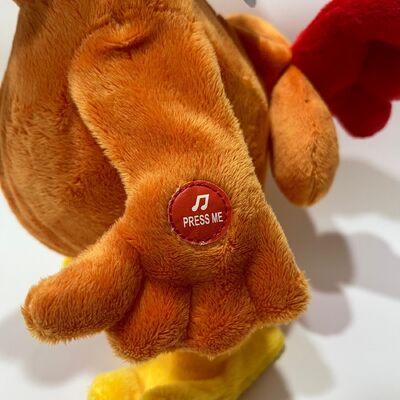 首を引っ張ると鳴き歌い踊る、黄色い長毛のニワトリぬいぐるみ、首を引っ張ると鳴き歌い踊る、面白いニワトリ人形、インタラクティブなストレス解消おもちゃ