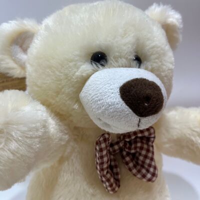 歌う&拍手 クリーム テディベア プラッシュ トイ インタラクティブな音楽 熊 クラシック プレッド ブーティ 詰め物