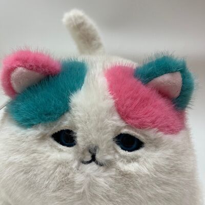 キラキラ鳴くふわふわ猫ぬいぐるみ かわいい鳴き声インタラクティブ子猫 ピンク ティール 長毛 ストレス解消コンパニオン