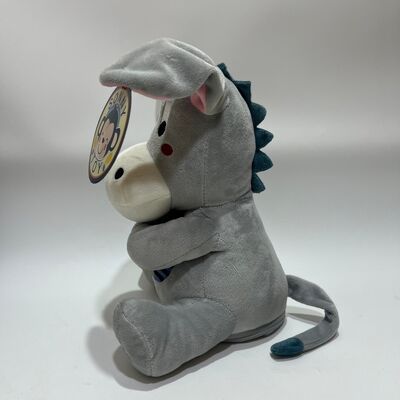 ボイス＆ミュージック機能付きインタラクティブいないいないばあロバぬいぐるみ、かわいいピンク耳のかくれんぼコンフォートトイ