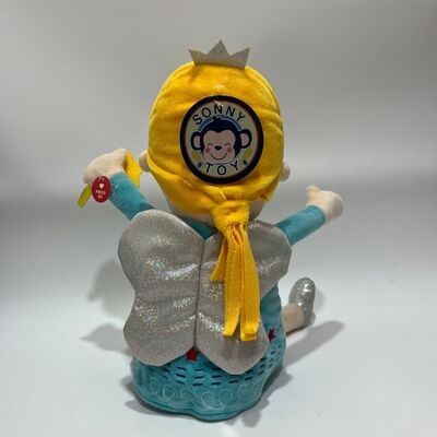 歌うクリスマスエンジェルぬいぐるみ、赤色LEDライト付き、音楽が鳴るインタラクティブホリデートイ