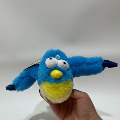 ブルーチャッビィ・バード プラシュ・おもちゃ 音で 鳴き声に絞る 面白い詰め物鳥 インタラクティブなストレス解消おもちゃ